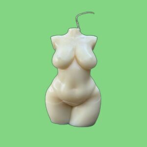 White Plus size goddess candle